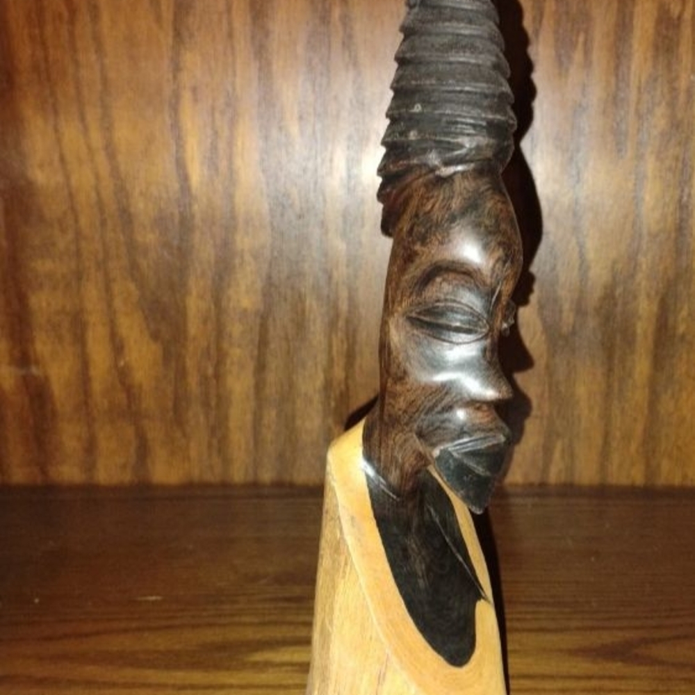 Vintage African Hand Carved Wood Tribal Sculpture